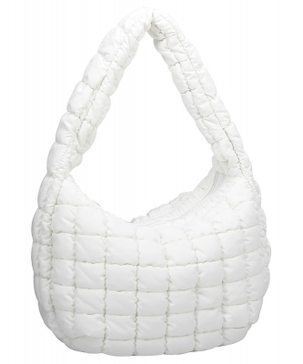 Puffy Quilted Nylon Shoulder bag NQ131 BEIGE